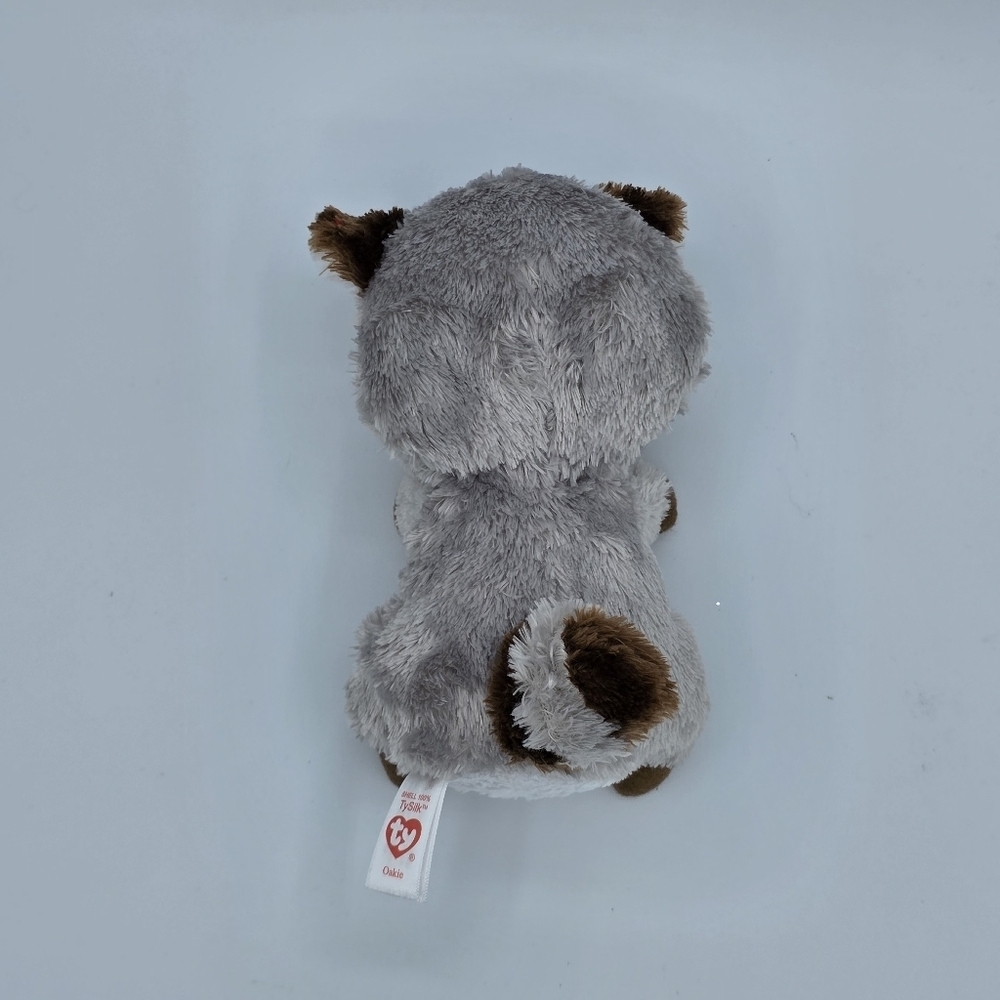 Ty Beanie Boos Oakie Brown & Grey Racoon Beanie Baby Plush - Picture 2 of 5